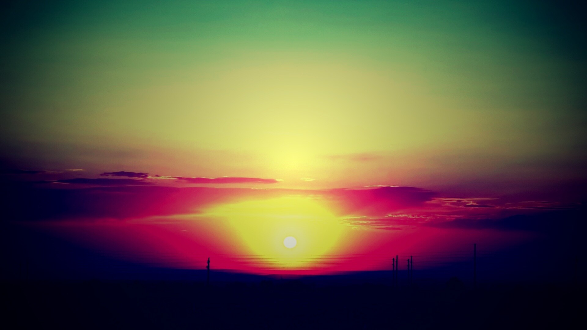 Сказочный закат обои