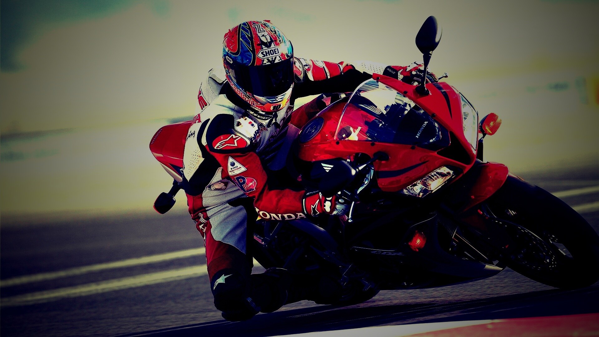 Мотоциклист на Хонде обои