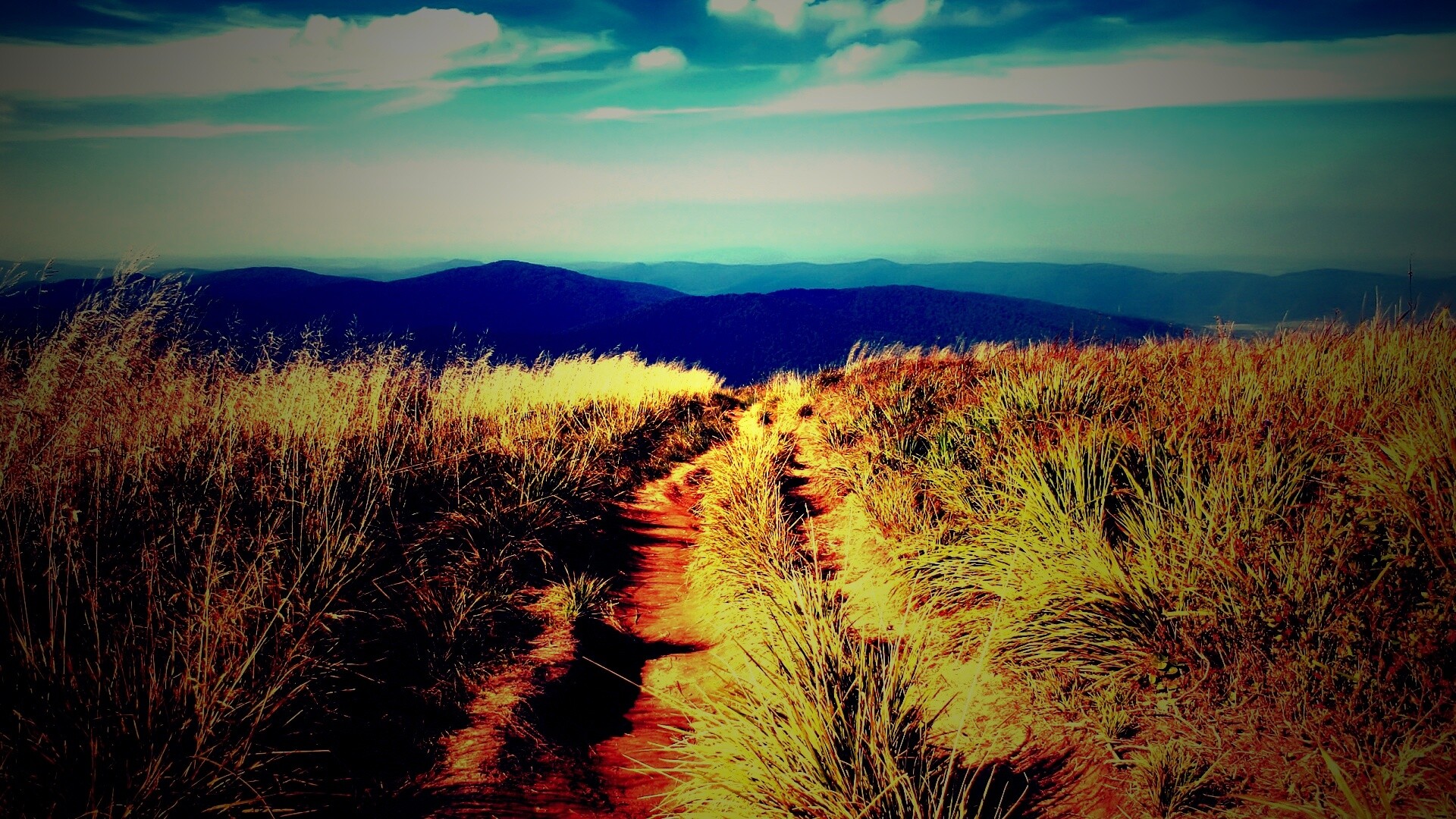 Дорога высоко в горах обои