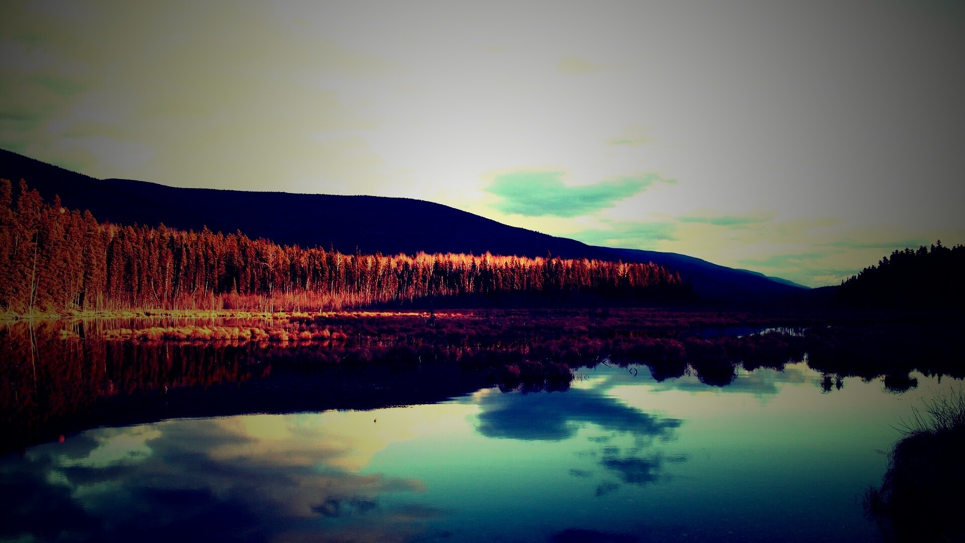 Осеннее озеро обои