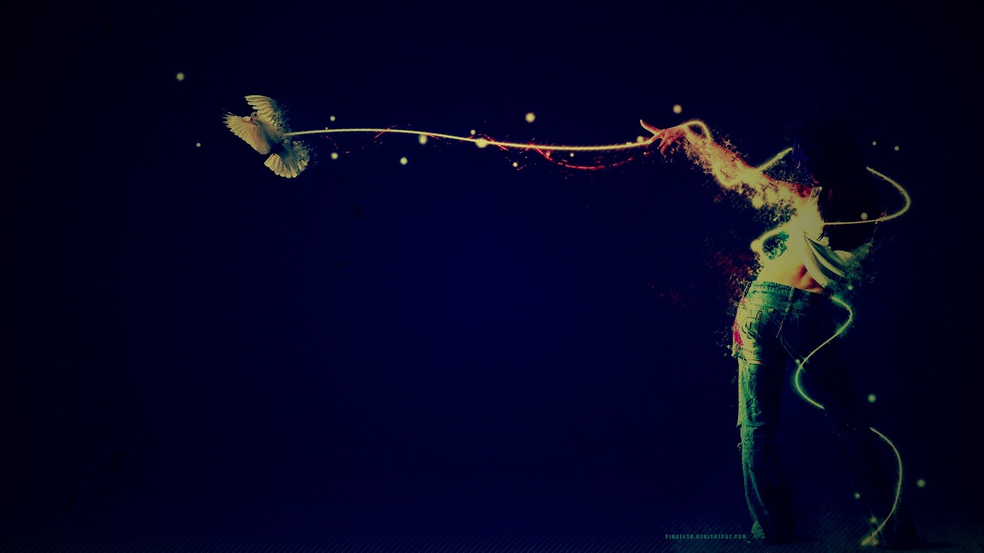 Девушка с бабочкой обои