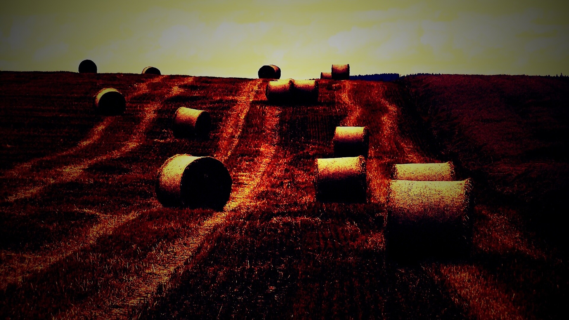 Уборка сена с поля обои