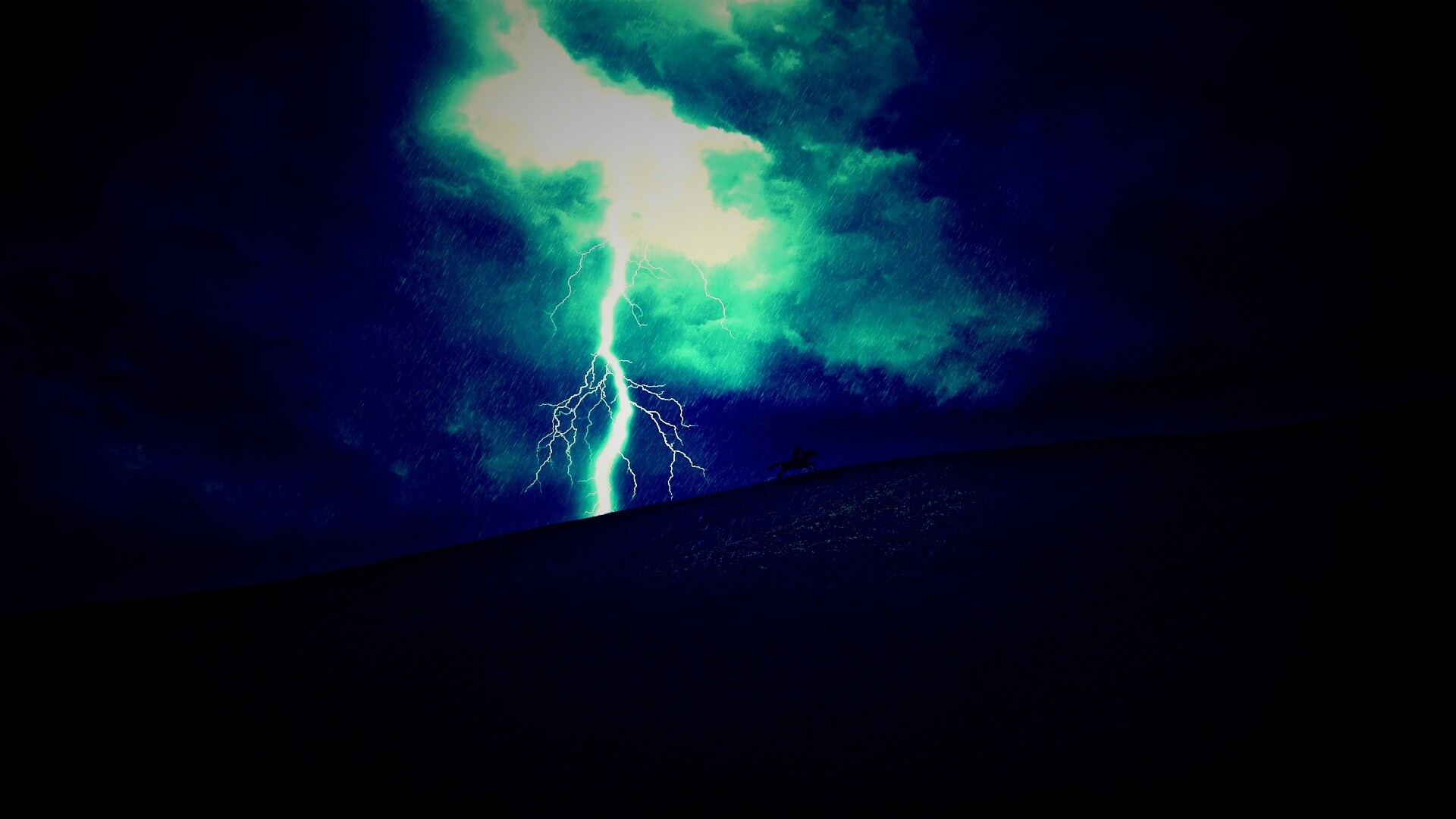 Всадник в буре обои