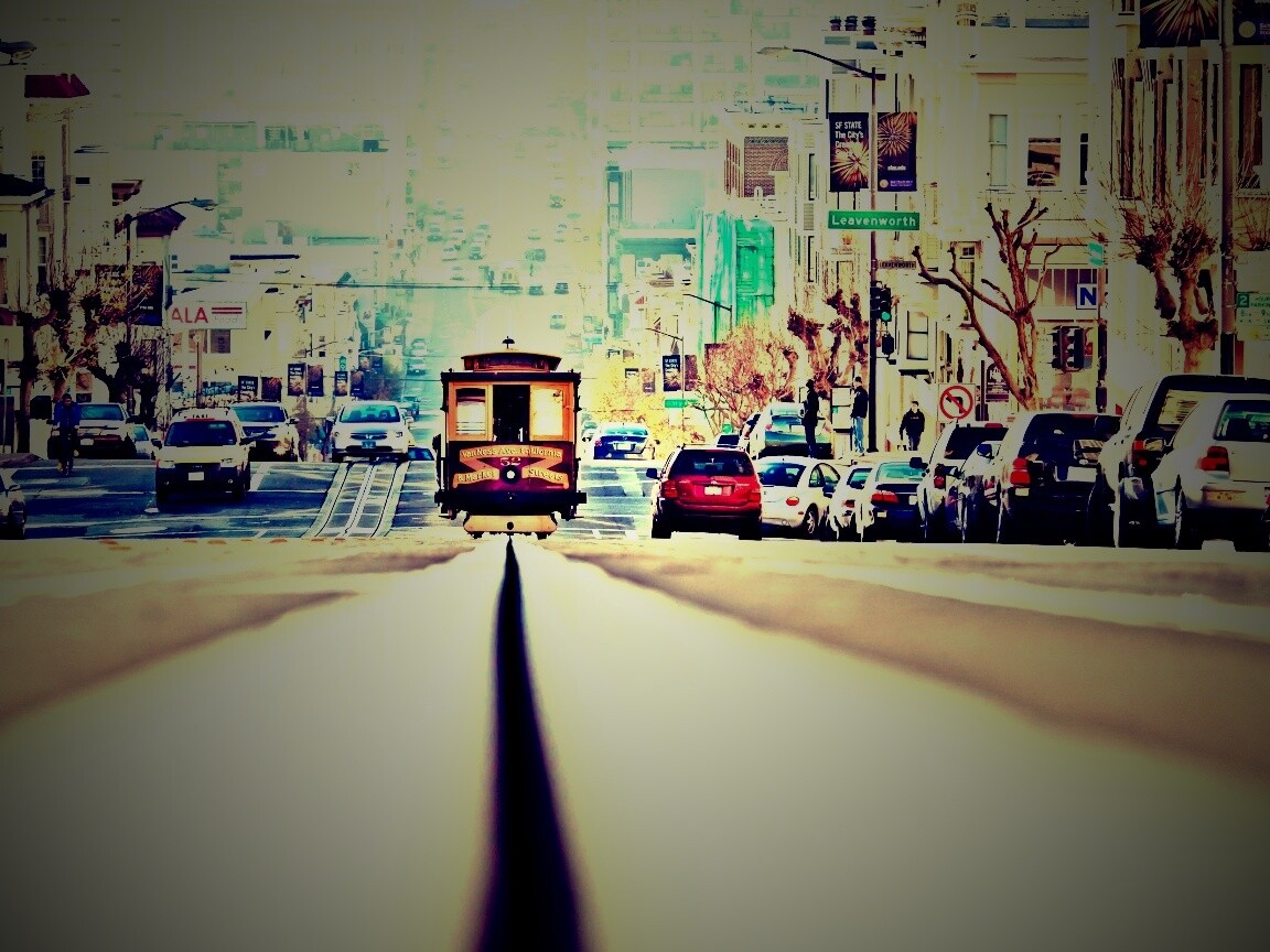 Утро в городе обои