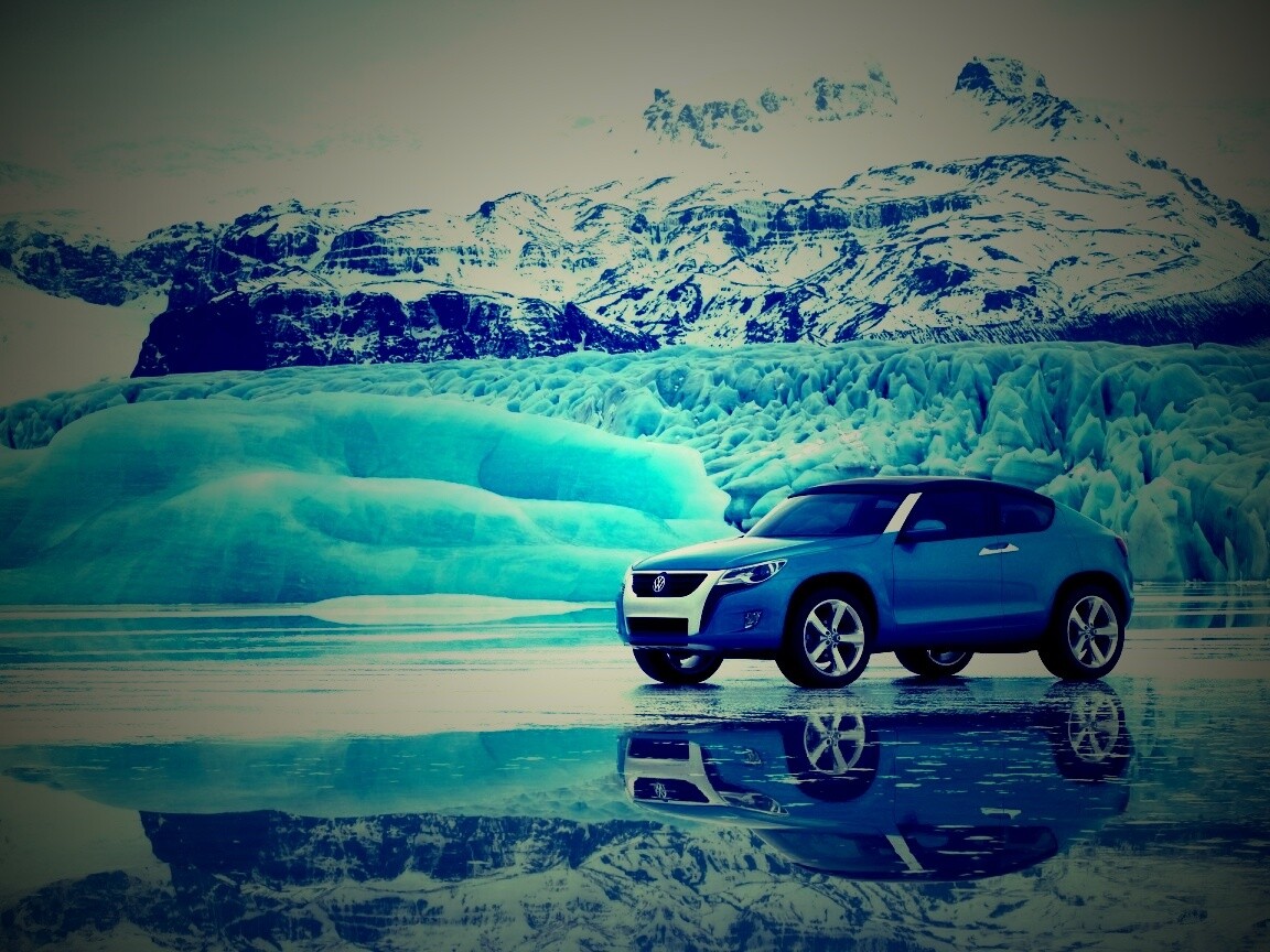 Внедорожник Фольксваген на льду обои