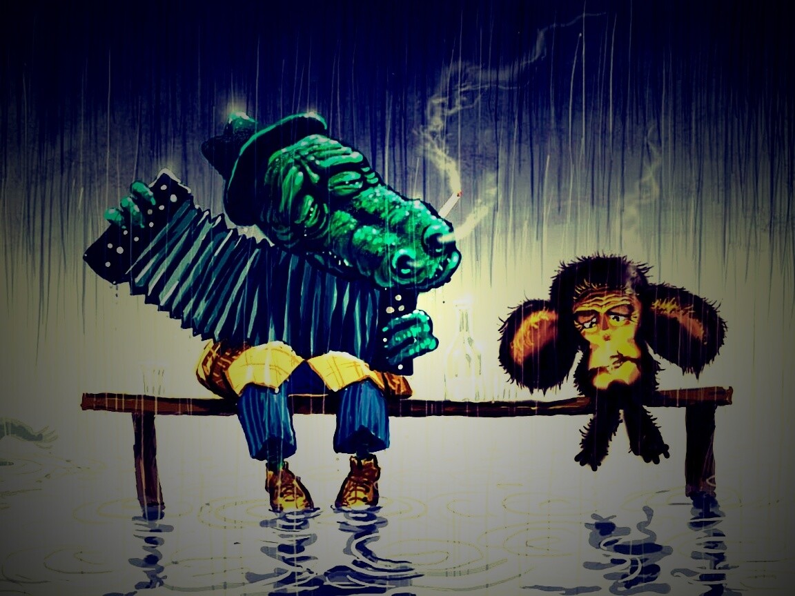 Гена и Чебурашка обои