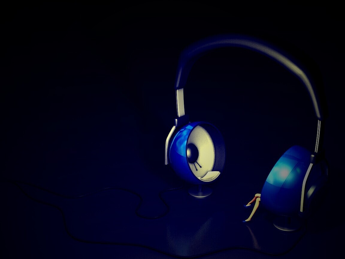 Девушка в наушниках обои