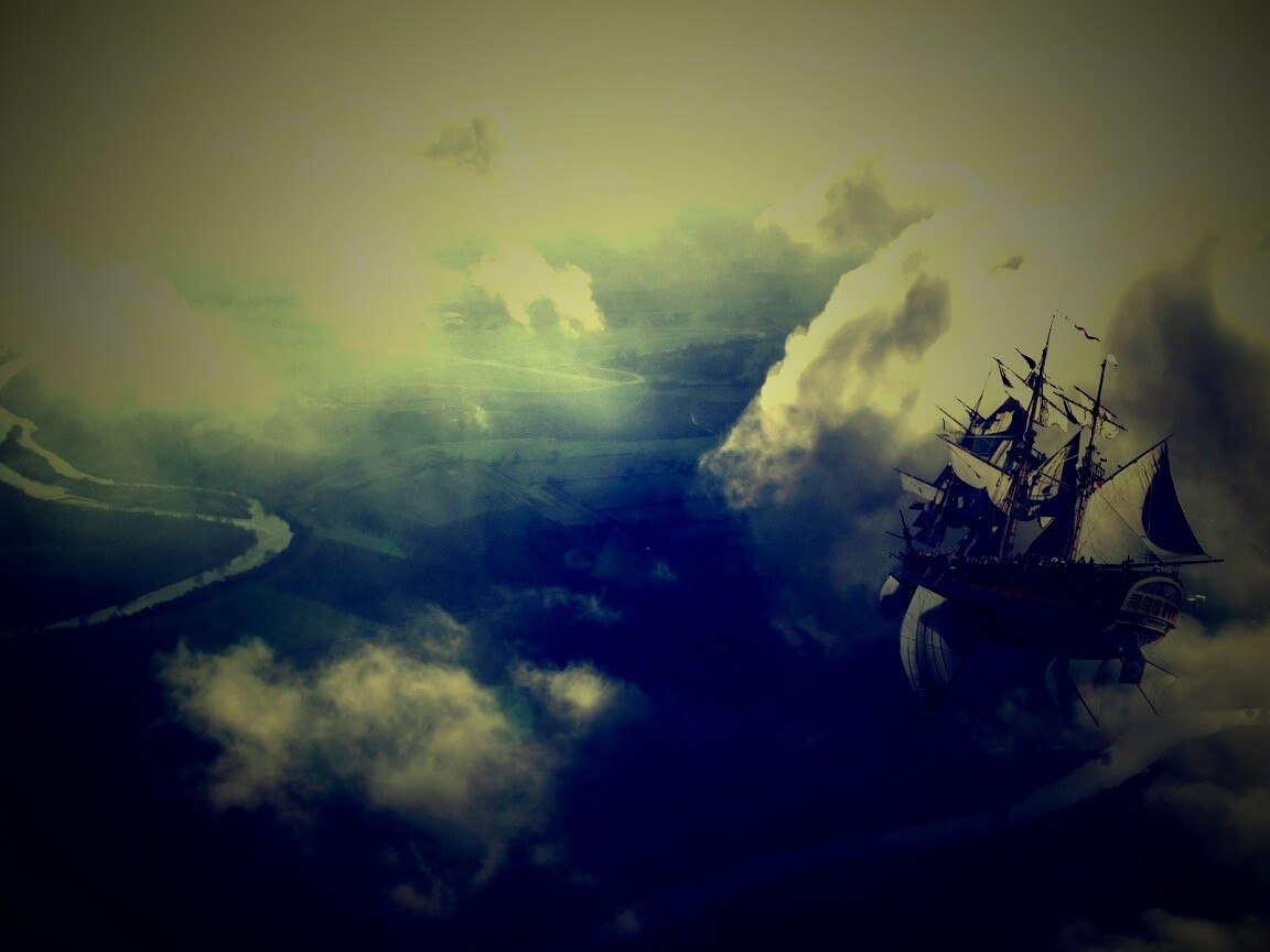 Летающий корабль обои