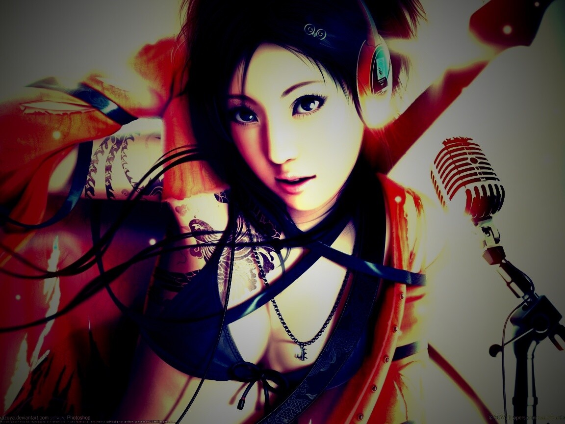 Поющая японка обои