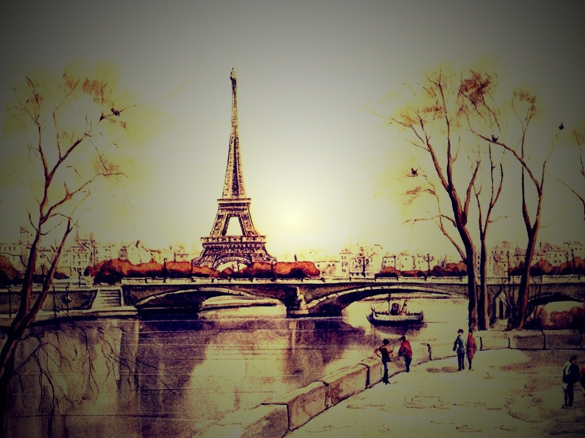 Рисунок Эйфелевой башни обои