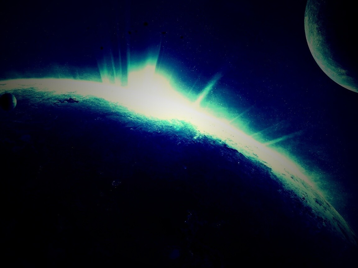 Восход над планетой обои