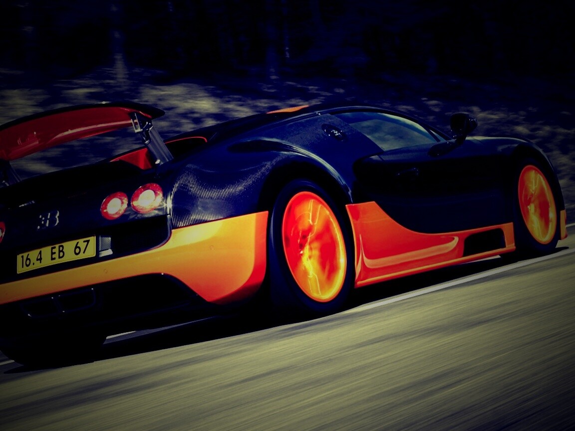 Оранжево-черный Бугатти обои