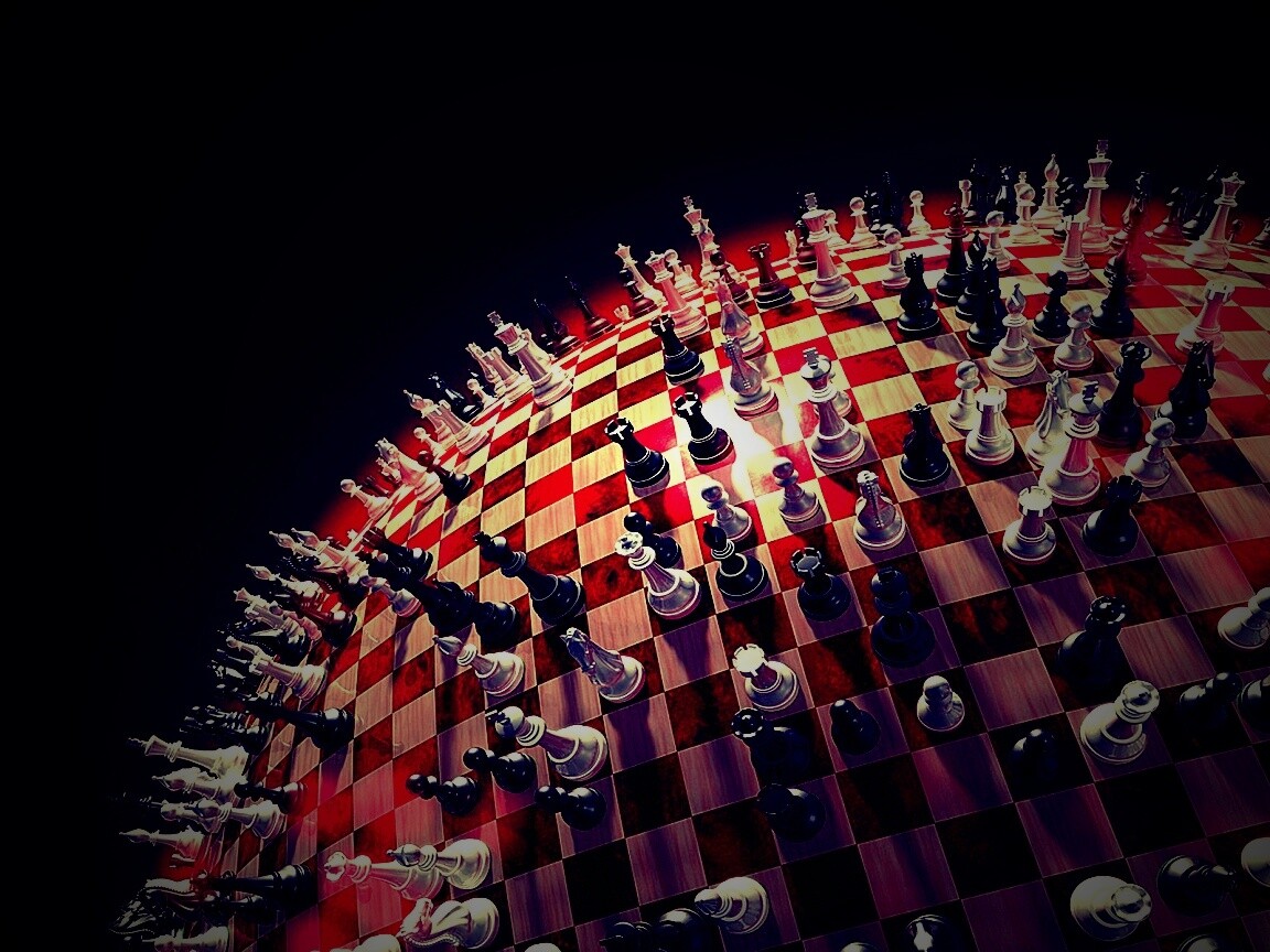 Сферическое шахматное поле обои