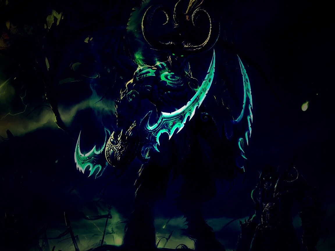 Иллидан с клинками обои