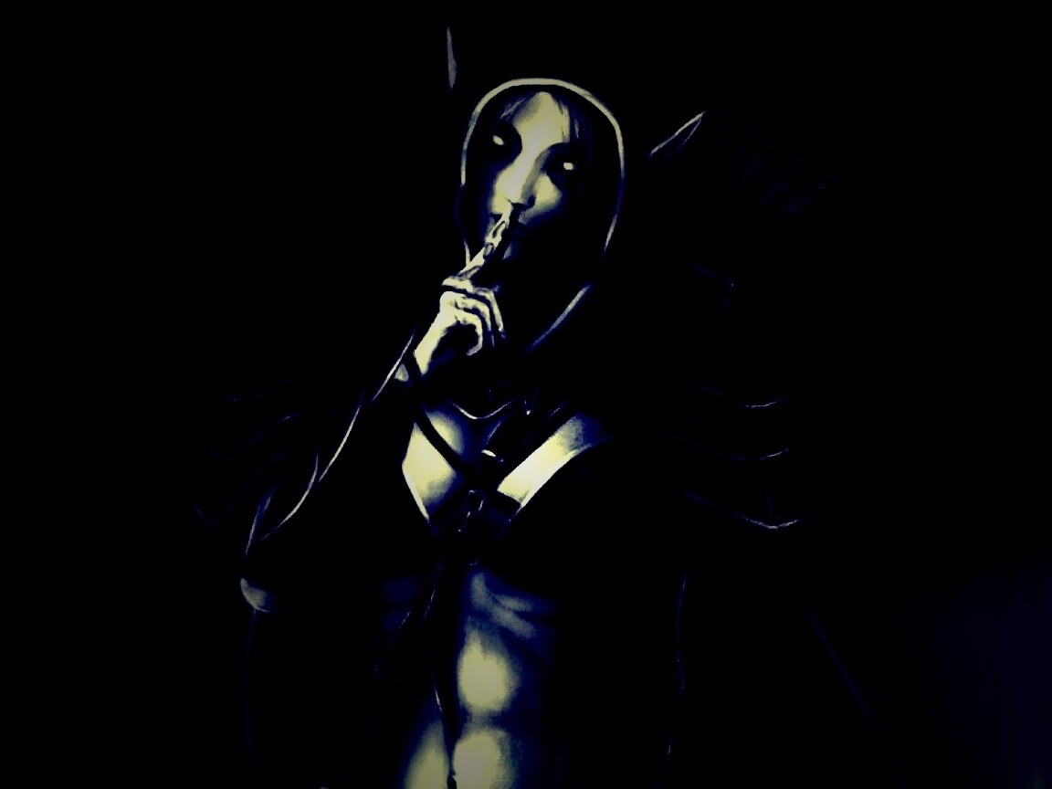 Ночная эльфийка призывает к тишине обои