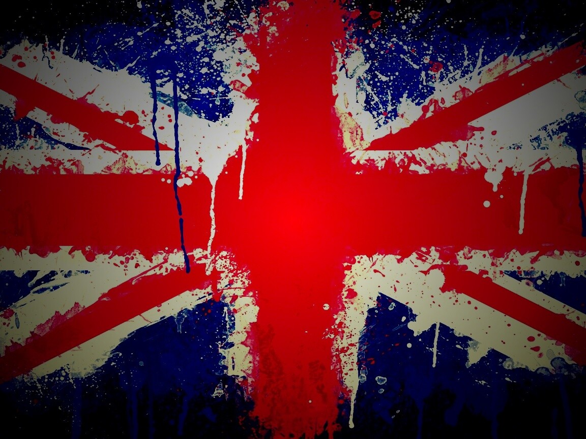 Британский флаг нарисованный краской обои