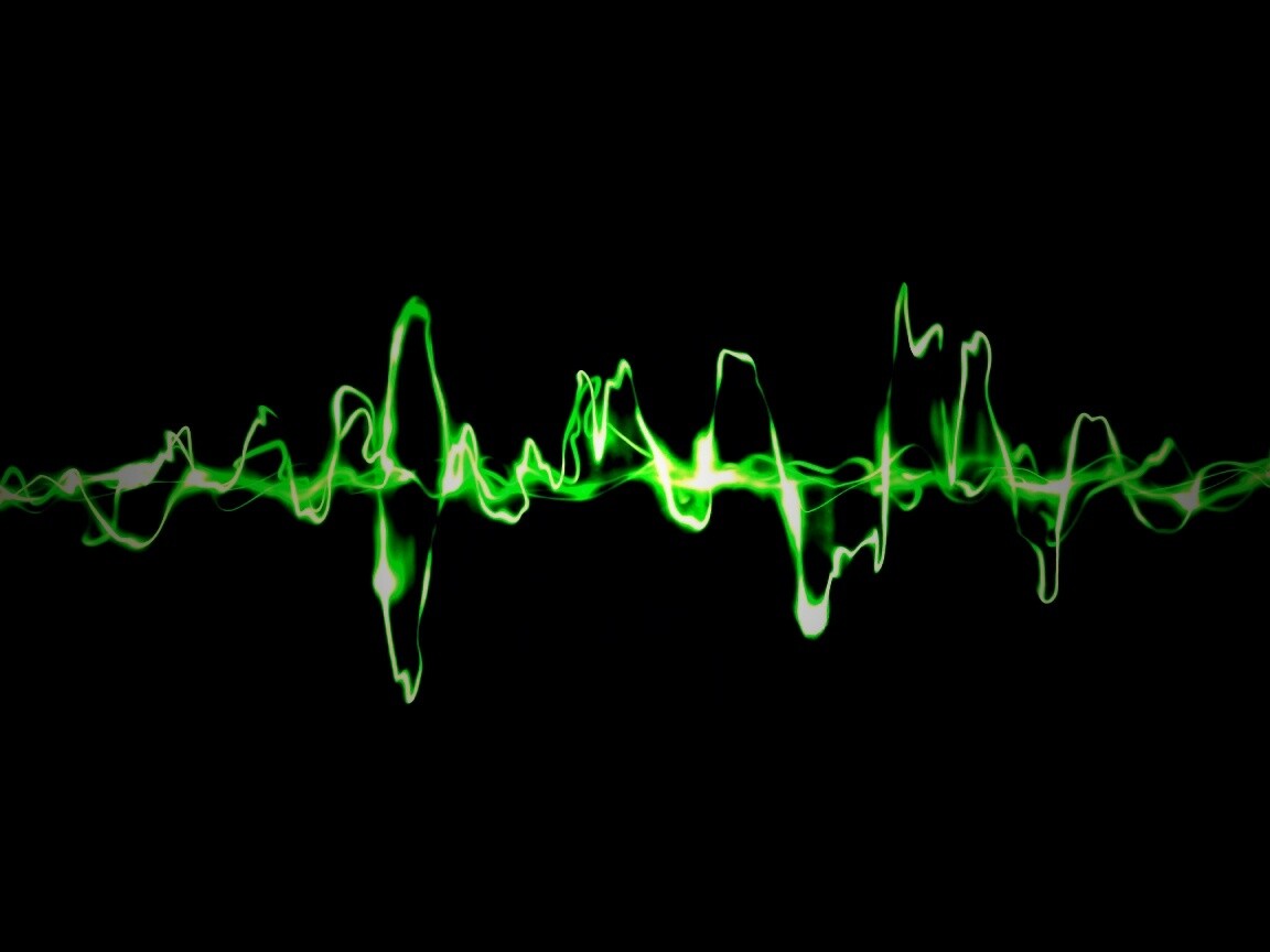 Зеленая пульсирующая волна обои