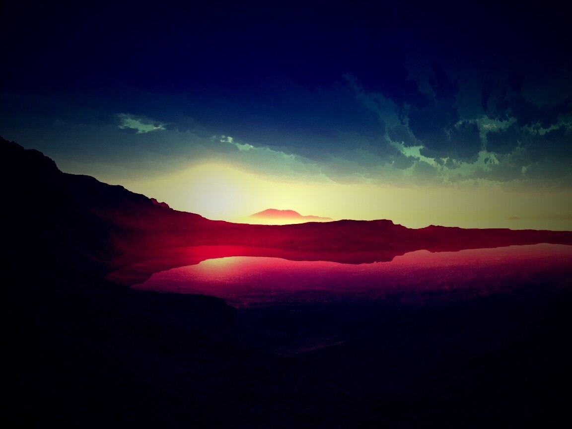 Озеро в каменистой пустыне обои