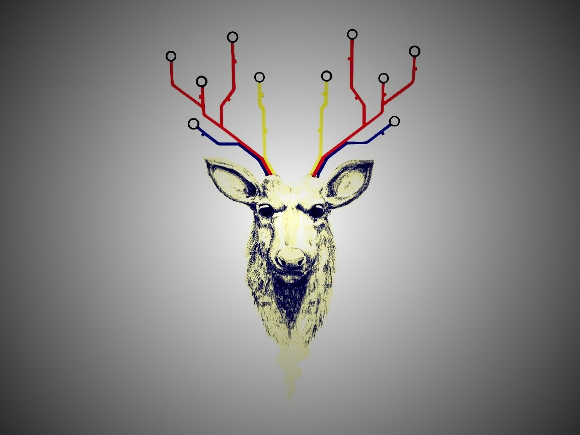 Схематичный олень обои
