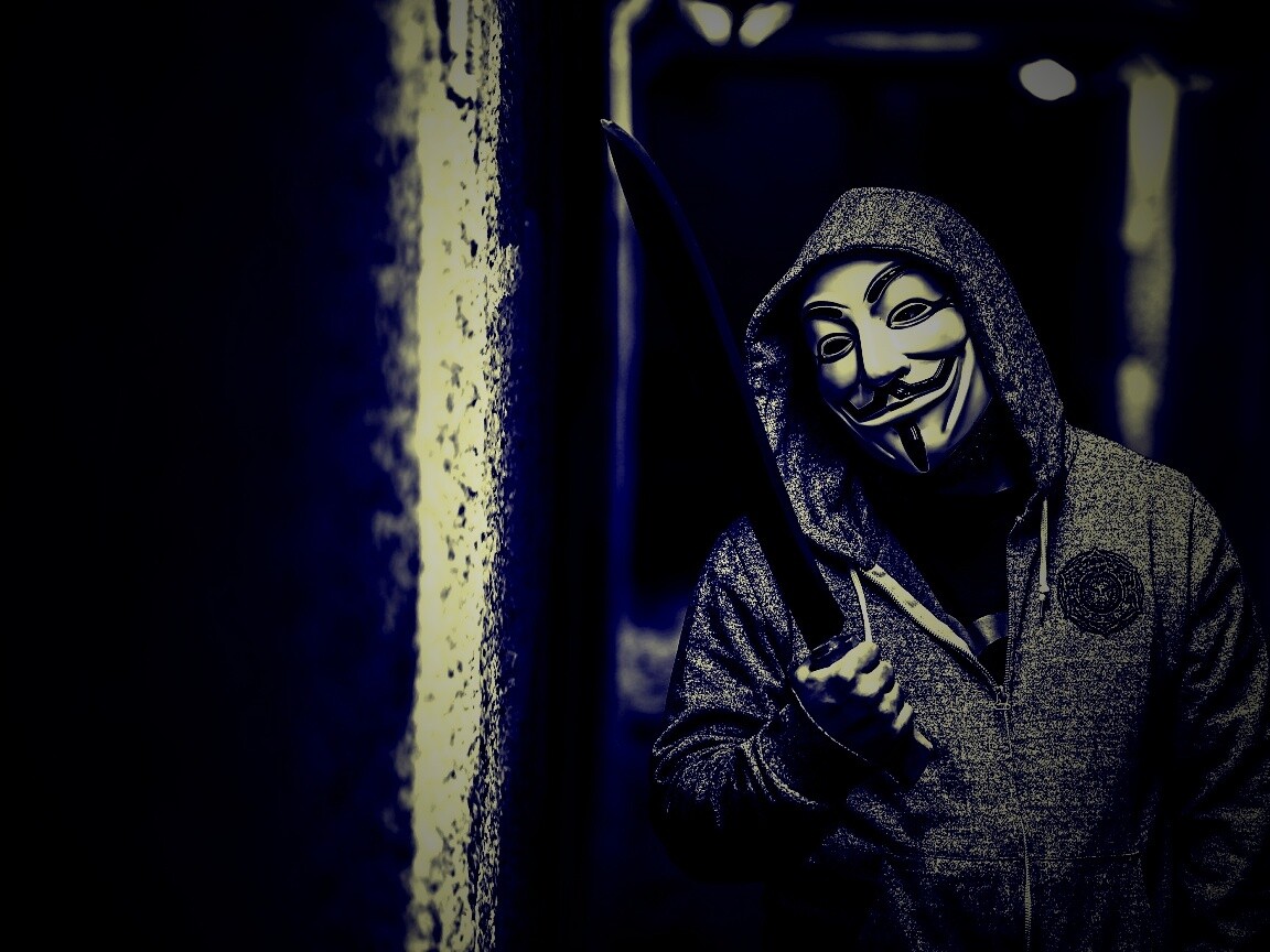 Человек в маске анонимуса обои