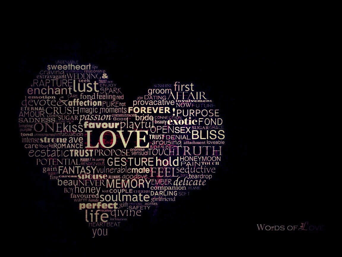 Слова любви обои