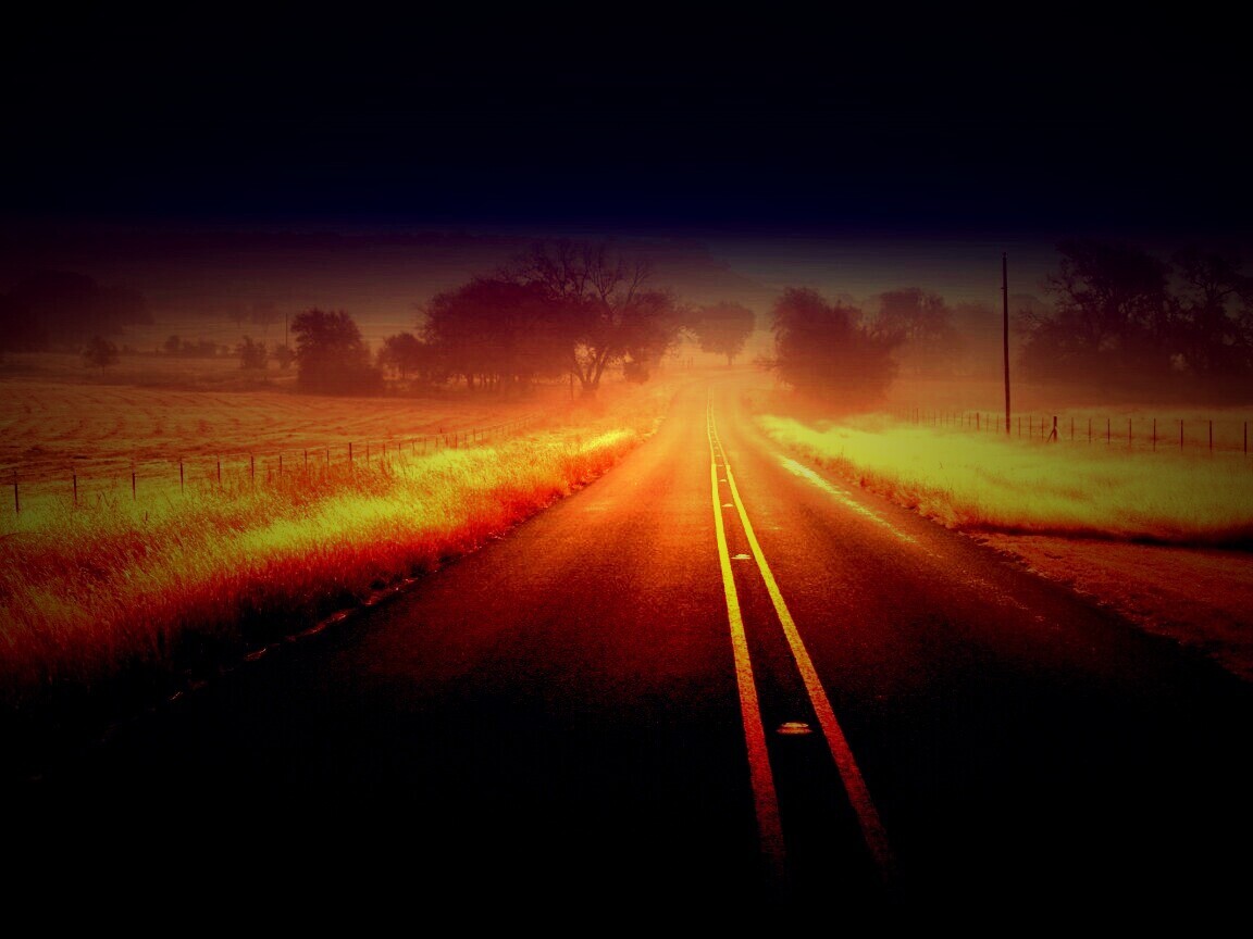 Туманная дорога обои
