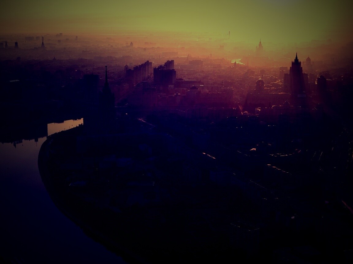 Москва в тумане обои