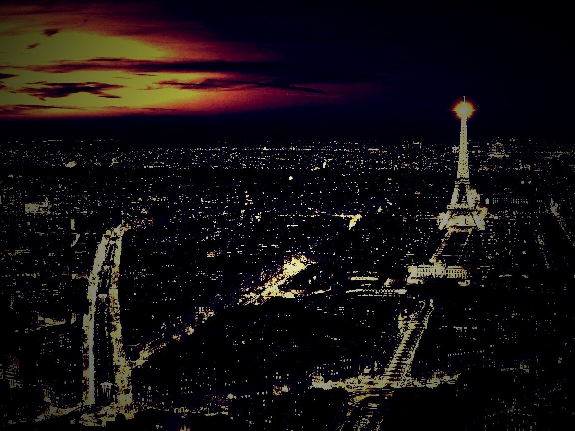 Ночной париж обои