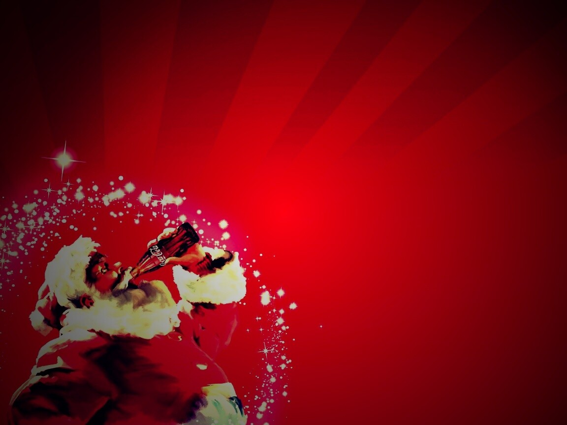 Санта Клаус с кока-колой обои