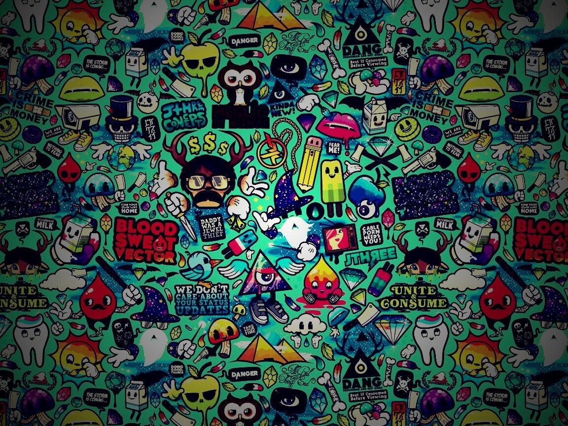 Коллаж из мультяшных картинок обои