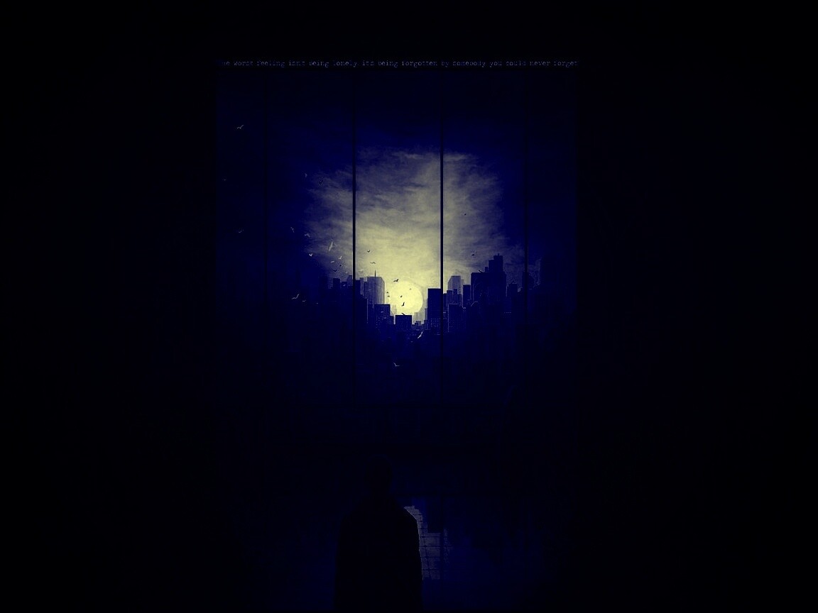 Человек в тени обои