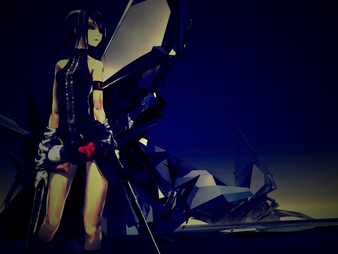 Девушка с двумя мечами обои