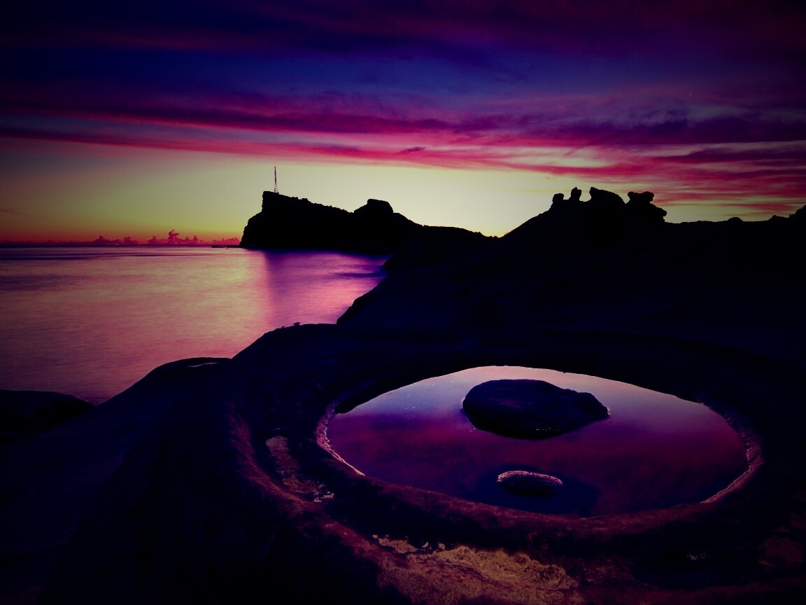 Закат на побережье обои