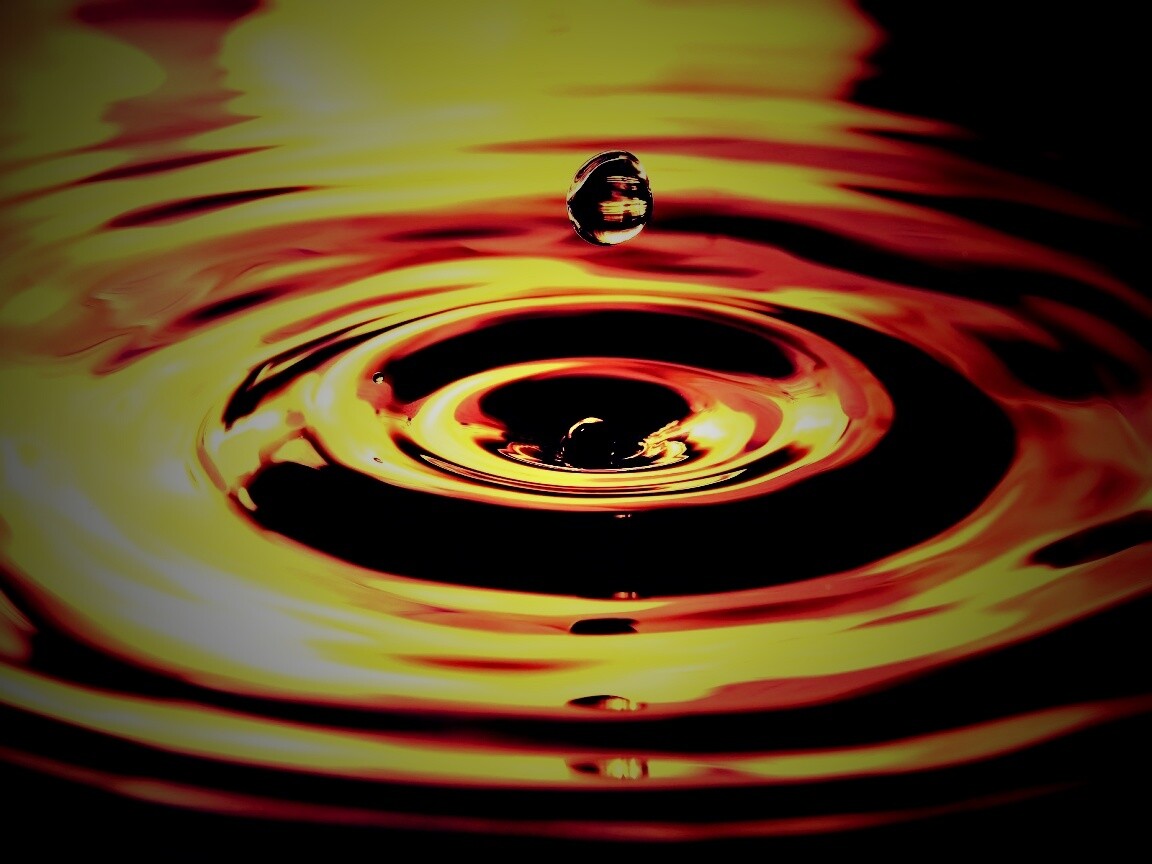 Капля падает в воду обои