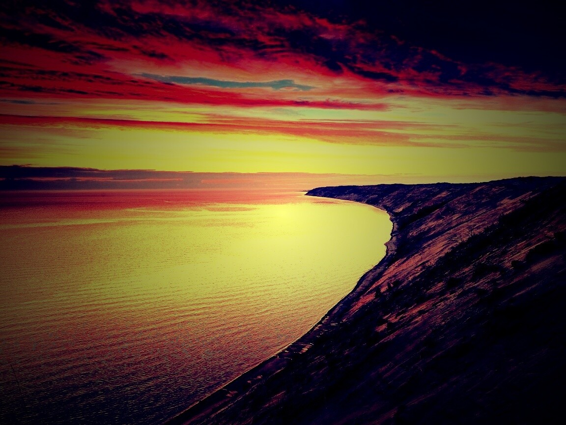 Море на закате обои