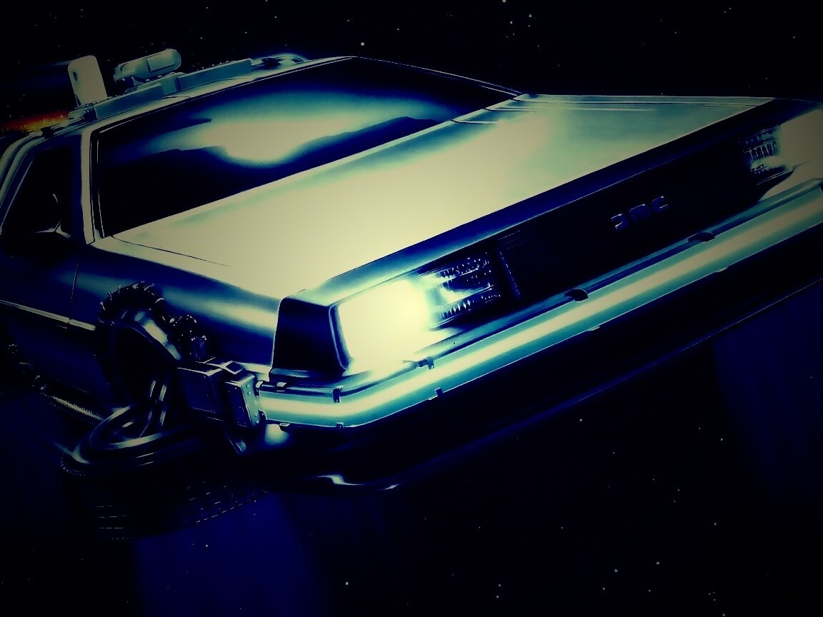 Летающий Делореан обои