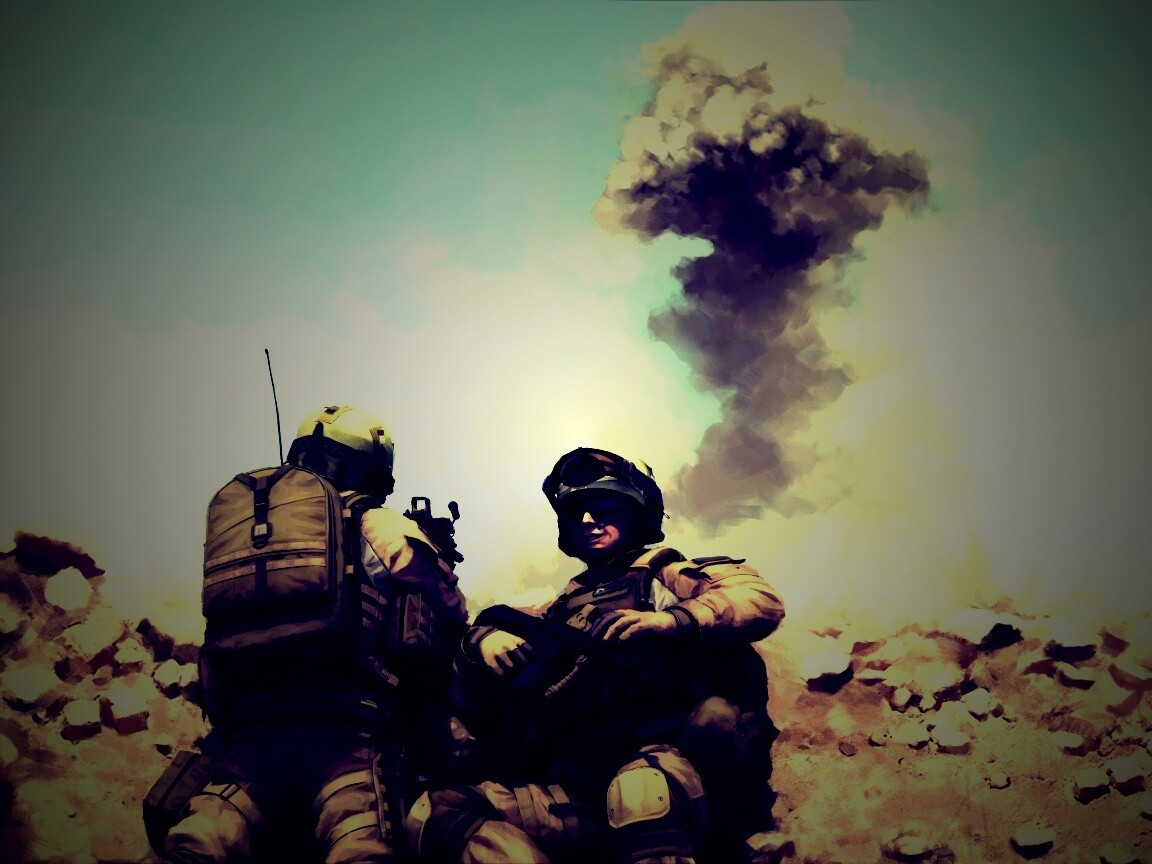Солдаты в пустыне обои