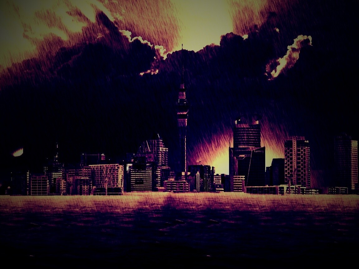 Гроза над городом обои