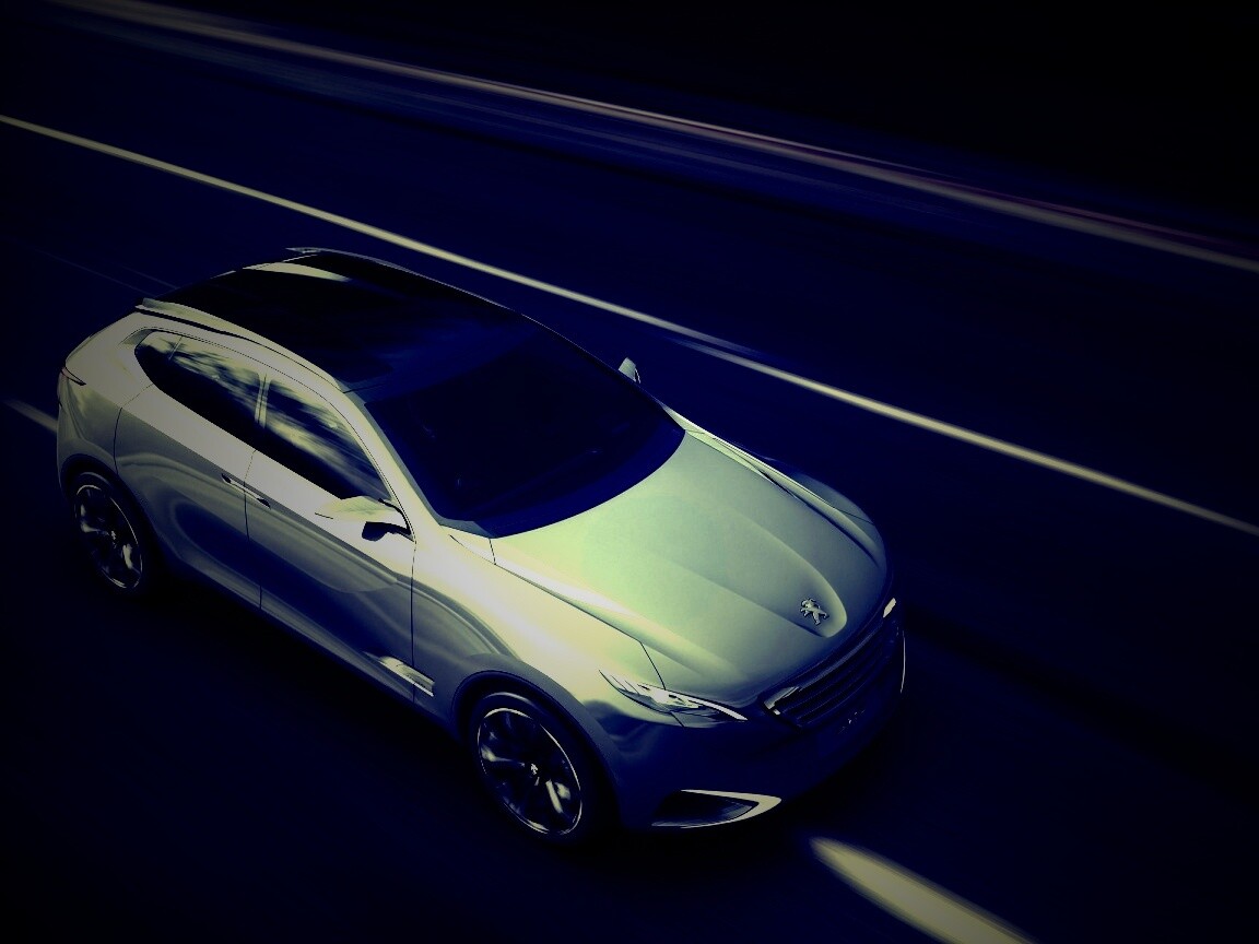 Концепт пежо на трассе обои