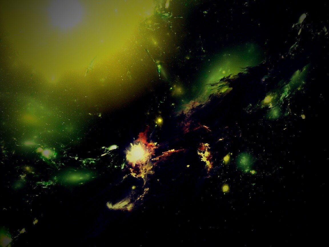 Зеленая туманность обои