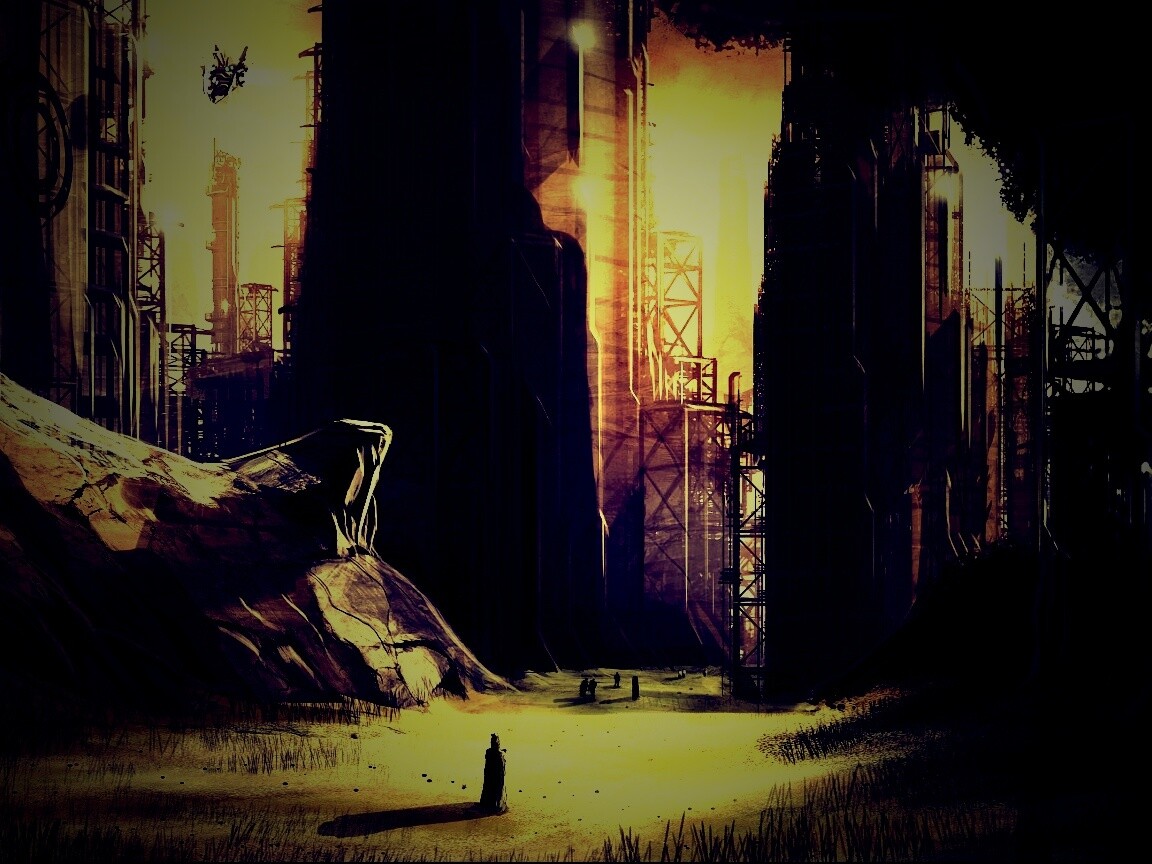 Технократический город обои