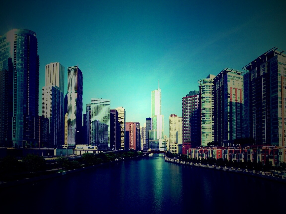 Вид на Чикаго обои