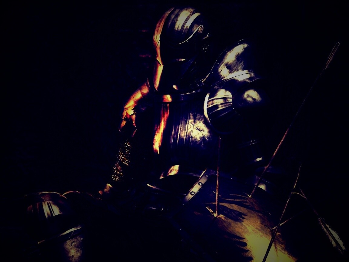 Поверженный рыцарь в доспехах обои