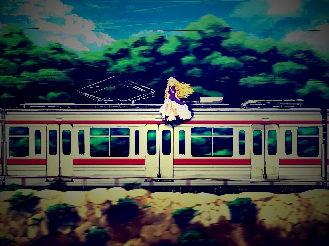 Девушка на крыше поезда обои