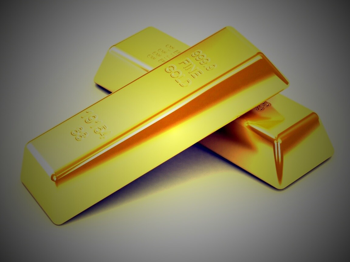 Настоящее золото в слитках обои