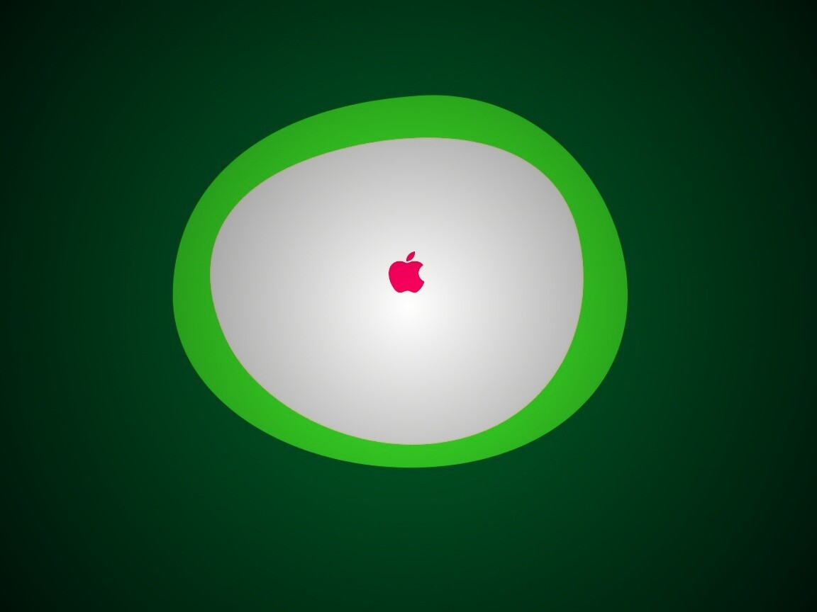 Apple в белом круге обои