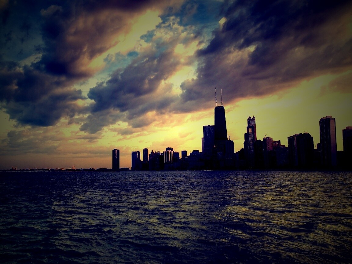 Вид на Чикаго обои