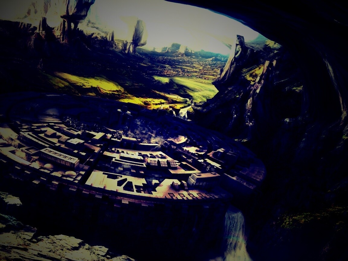 Город в скалах обои