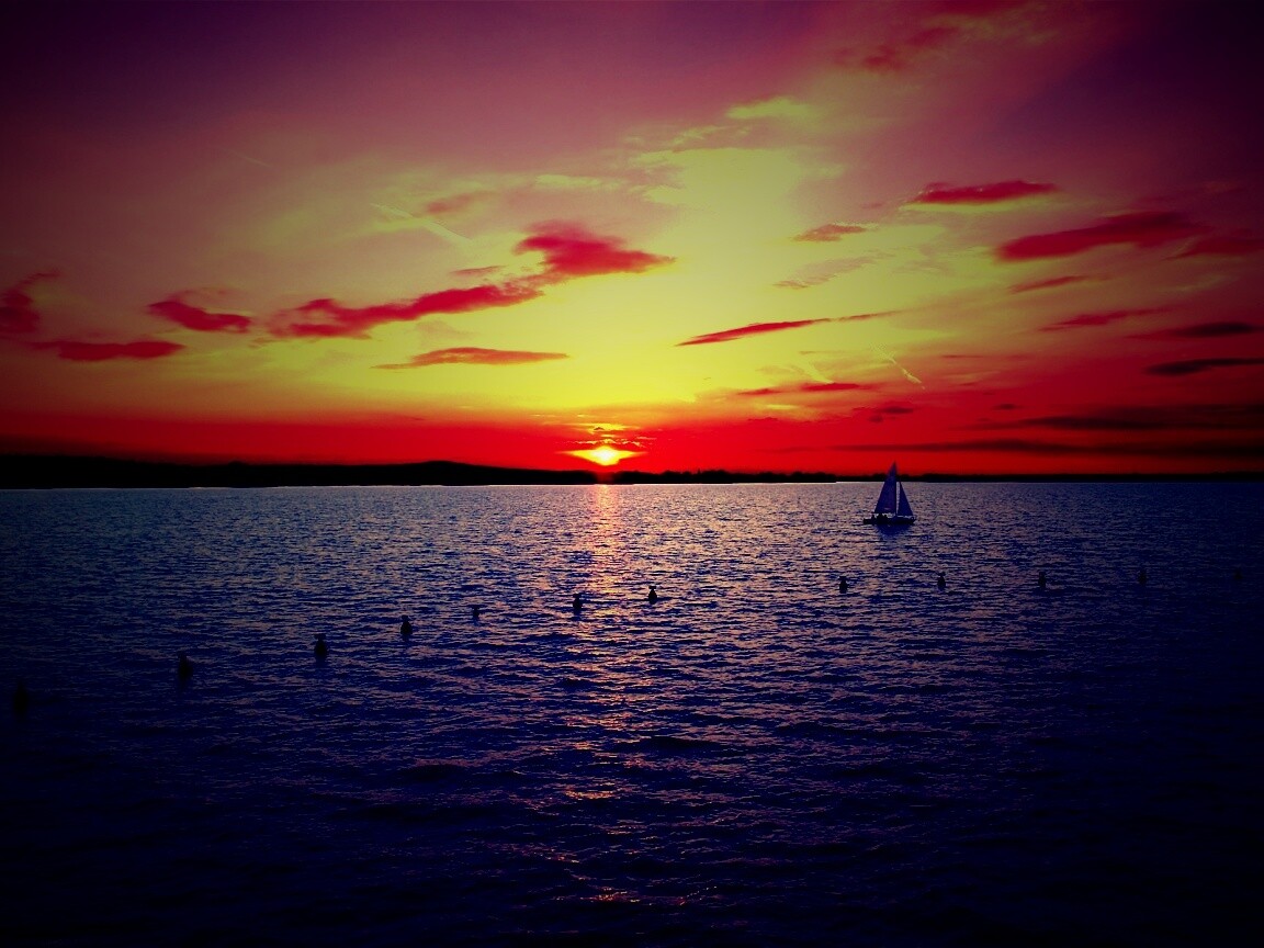 Морской закат обои