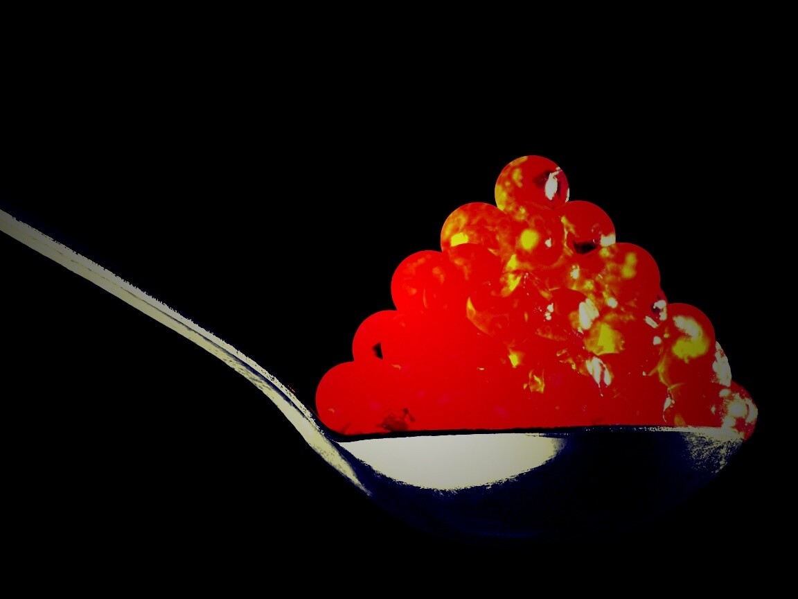 Ложка красной икры обои